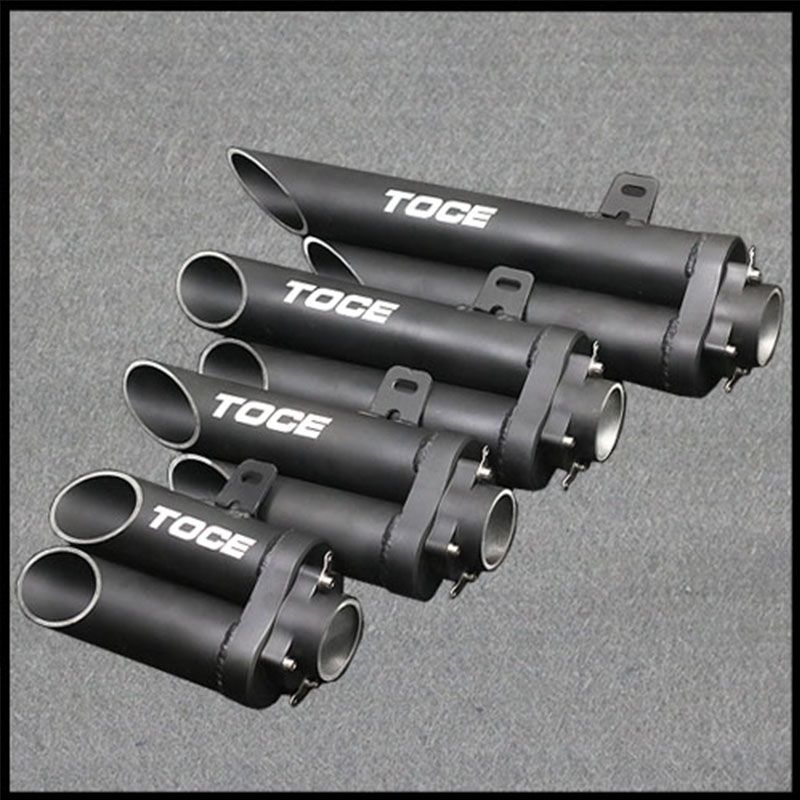 2021 51mm NEW Universal Motorcycle Exhaust Muffler Double Tube Black