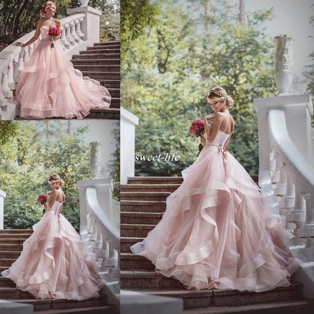 Romantic Pink Wedding Dress