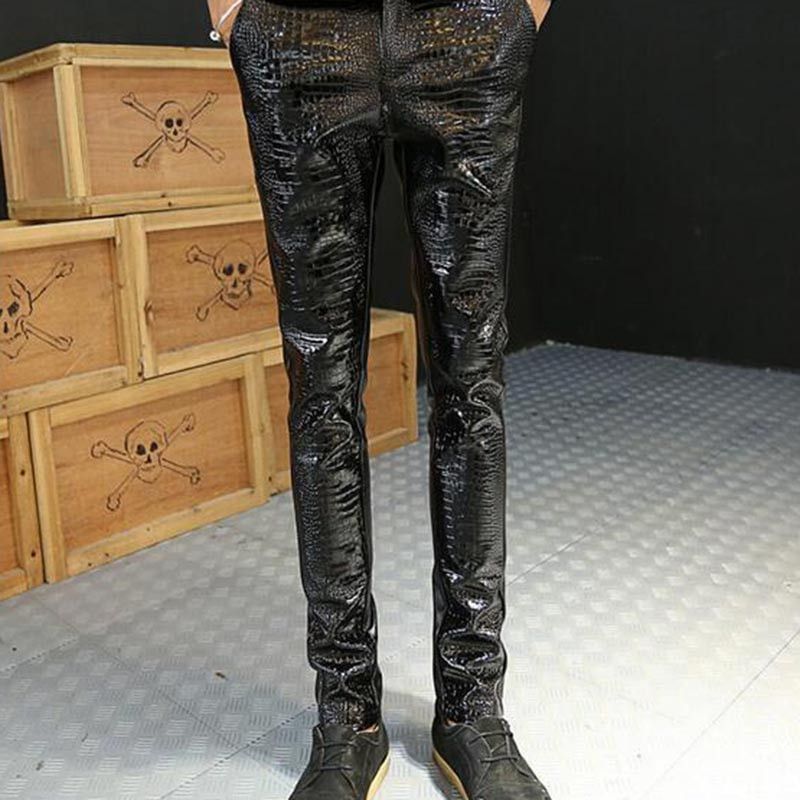 leather snakeskin pants