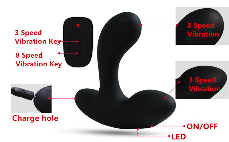 Remote Control 11 Speed Dual Motor Vibrating Silicone Anal Butt Plug Prostate Massager Vibrator 