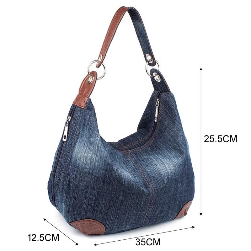 Large Denim Ladies Handbags Women Bag Big Hobo Purses And Hand Bags