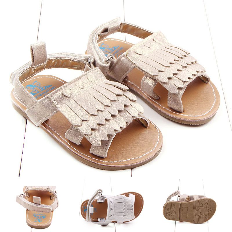 infant girl gold sandals