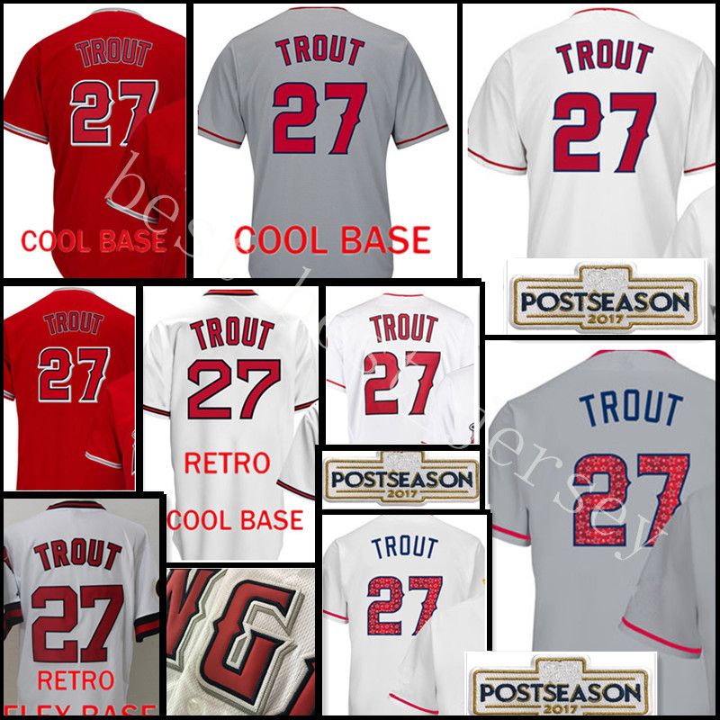 2019 Cheap 27 Mike Trout Jersey Sales Men 27 Mike Trout Baseball