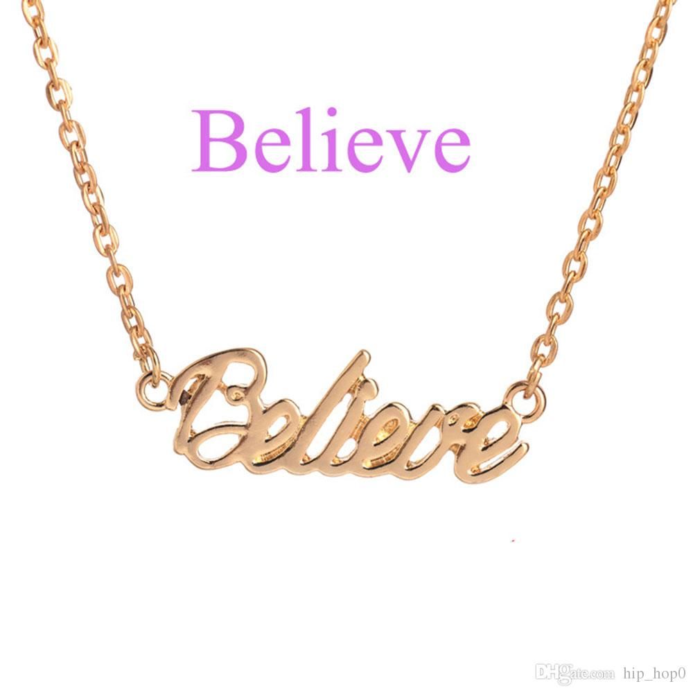 wholesale the letter pendant necklace hope love faith lucky peace letter pendant