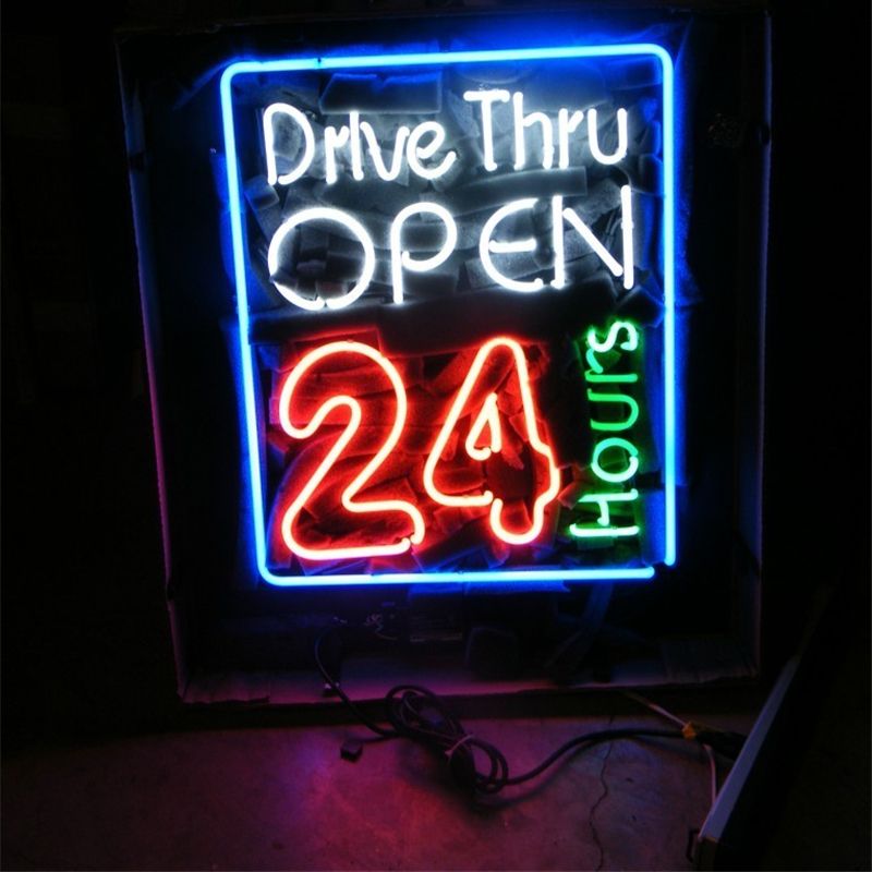 compre 17 14 pulgadas vidrio led letrero de neon luz diy flex cuerda luz led neon muestra abierta rgb voltaje 110v 240v a 92 72 del hinda