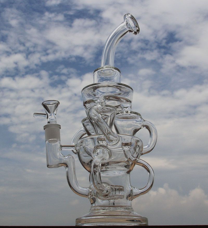 2021 FTK Style Big Size Bong New Design Hollow Out Glass Recycler Glass ...