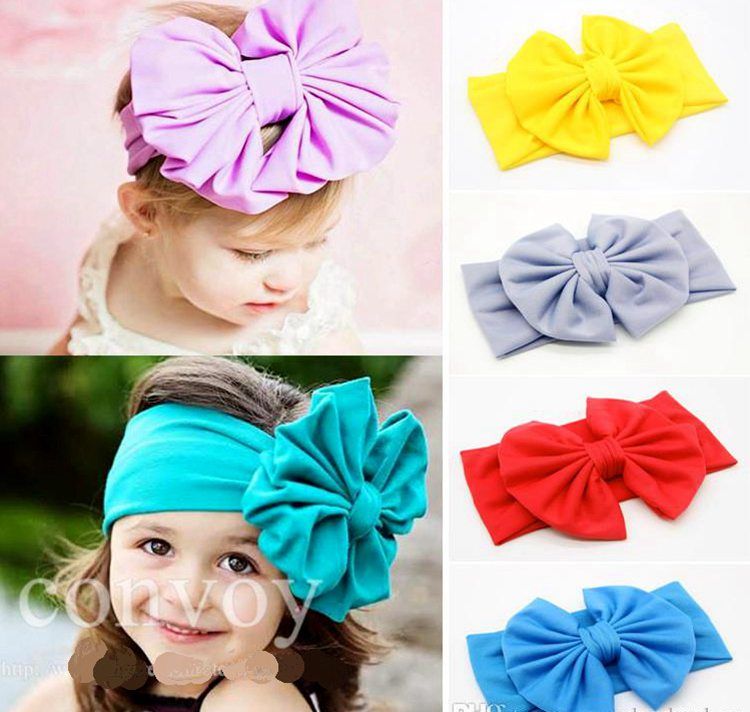 New Baby Girls Bow Headbands Europe Style Big Wide Bowknot