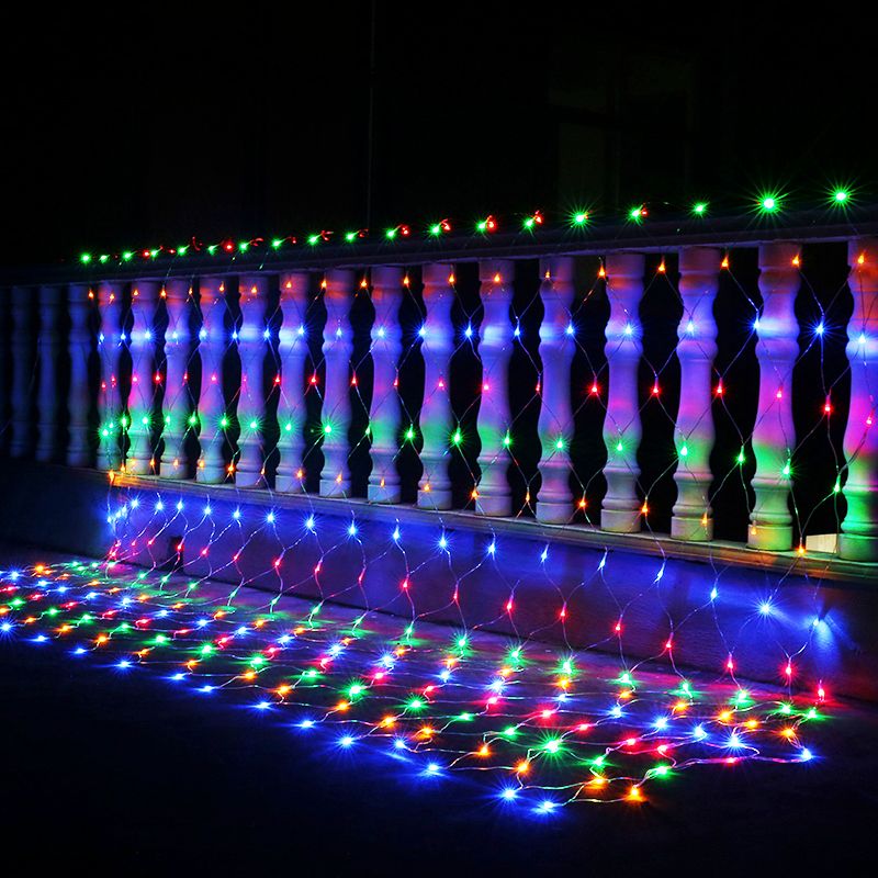 2x2m 144 Led Outdoor Net Lights Xmas Fairy String Party 2x2m 144 Led Outdoor Net Lights Xmas Fairy String Party Holiday Wedding Decoration Eu Plug Blue Colorful Hot Clear Globe