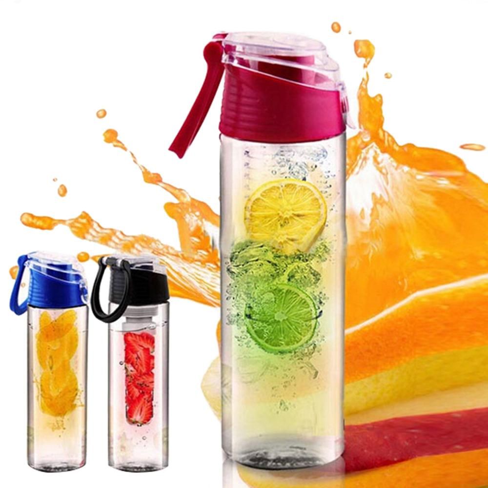 1000ML Outdoor Lemon Fruit Juice Glass Portable Water Bottles With Tea Infuser