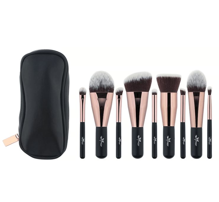 Anmor Lovely Travel Makeup Brush Set Synthetic Mini Makeup ...