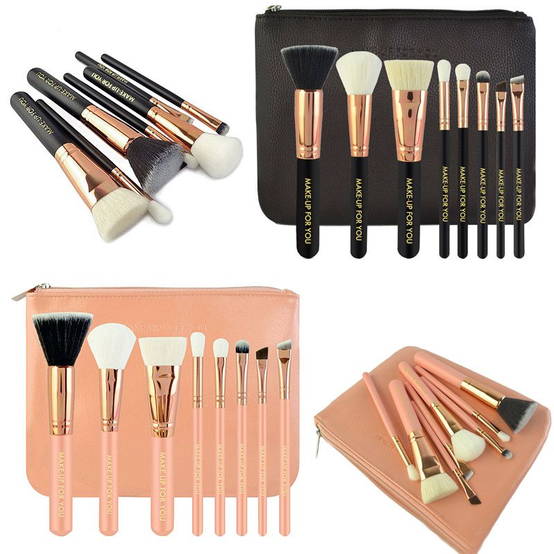 Make Up For You Cosmetic Brushes Set Baking Varnish Wooden Handle With
