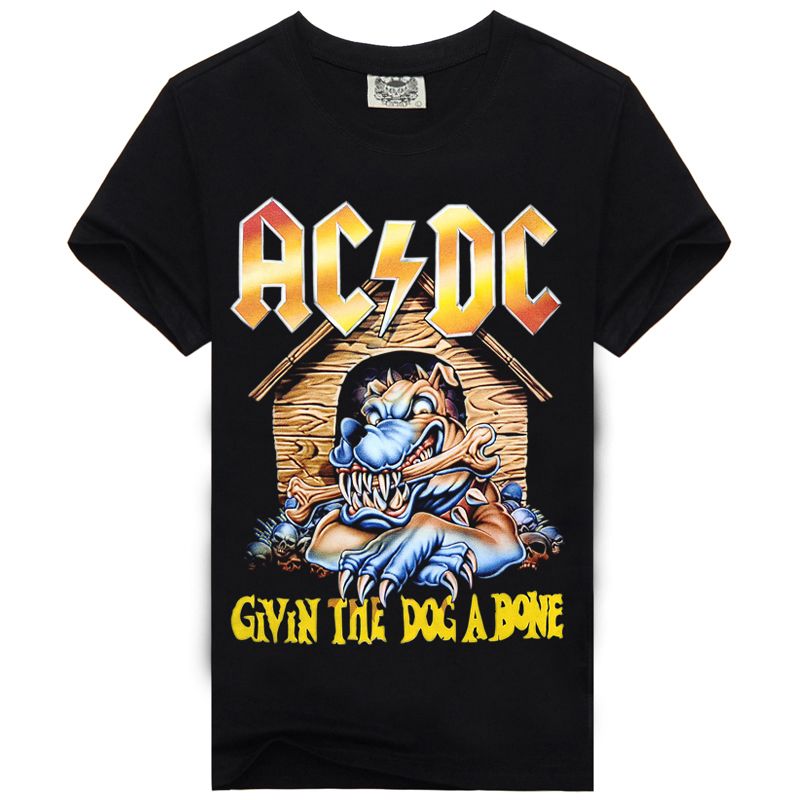 M 3xl Brand 2016 Men S Summer Short Sleeve T Shirt Casual Ac Dc 3d Metal Rock Bells Skulls Printed Acdc Tops New Cotton T Shirt