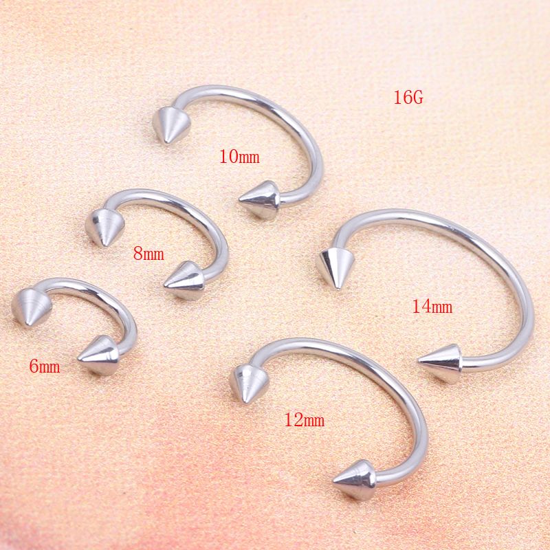 Wholesale Steel Piercing Horseshoe 16G 614mm Silver Barbells Horseshoe