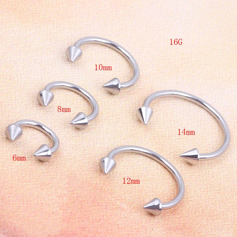 Wholesale Steel Piercing Horseshoe 16G 6-14mm Silver Barbells Horseshoe ...