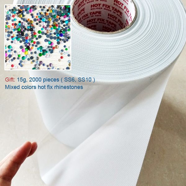 2019 24cm Adhesive Heat Transfer Film Hotfix Tape, Rhinestones Iron On