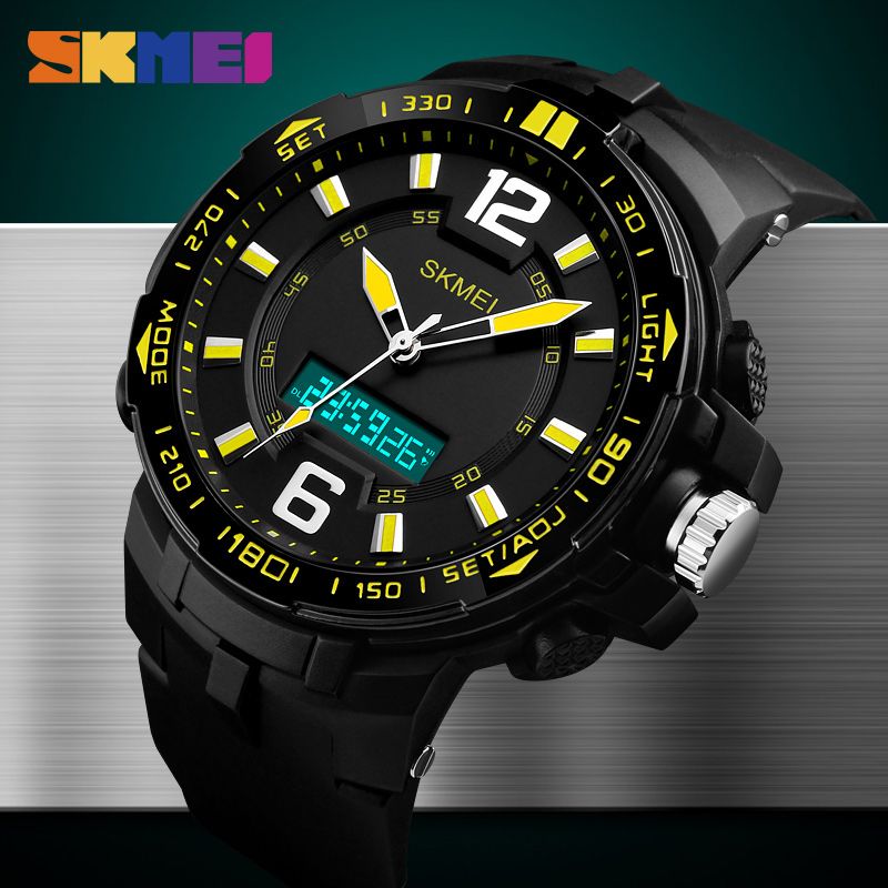 Skimei Large Dial Dual Time Display Sports Digital Watch Men