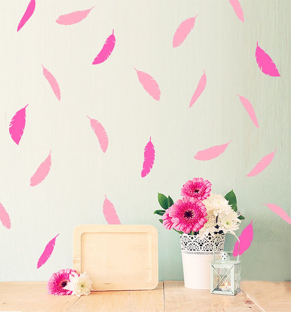 gold pink feather removable wall sticker kids room wall decals gold pink feather removable wall sticker kids room wall decals