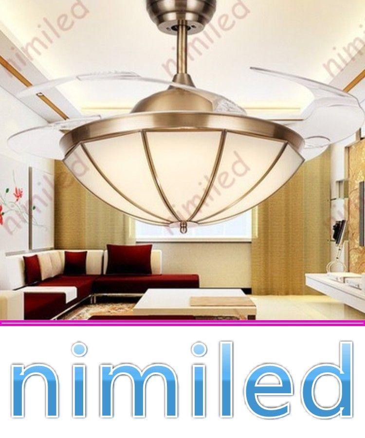 2018 Nimi942 Modern Copper Invisible Fan Light Led 42 Inch Pendant 2018 Nimi942 Modern Copper Invisible Fan Light Led 42 Inch Pendant Lights Restaurant European Style Living Room Ceiling Lighting Lamps Chandelier From