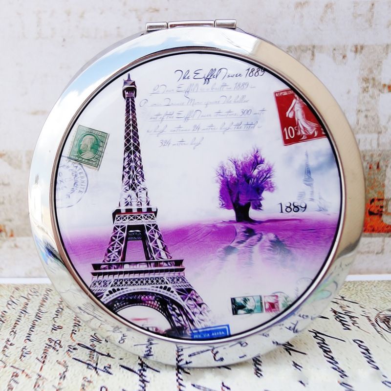 Western Style Eiffel Tower Mirror Hand Fold Glass Compact Western Style Eiffel Tower Mirror Hand Fold Glass Compact Makeup Magic Cosmetic Dhl Free Oval Vanity Mirrors From