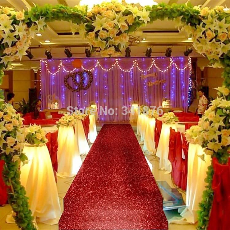 10 M Roll Shiny Red Pearlescent Wedding Aisle Runner Carpet Wedding