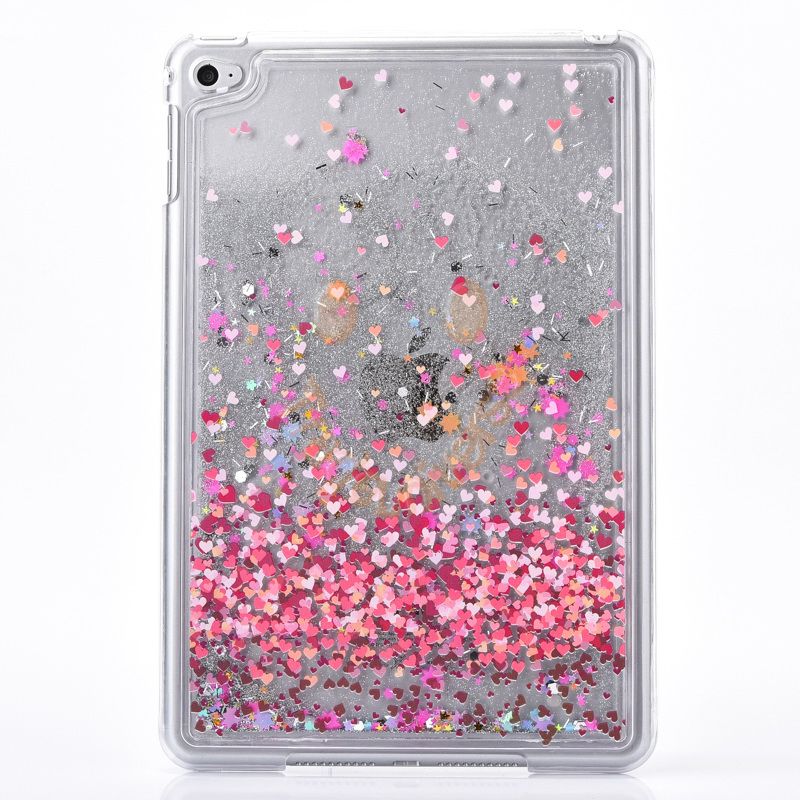 fun glitter star flowing liquid case with little girl for ipad mini