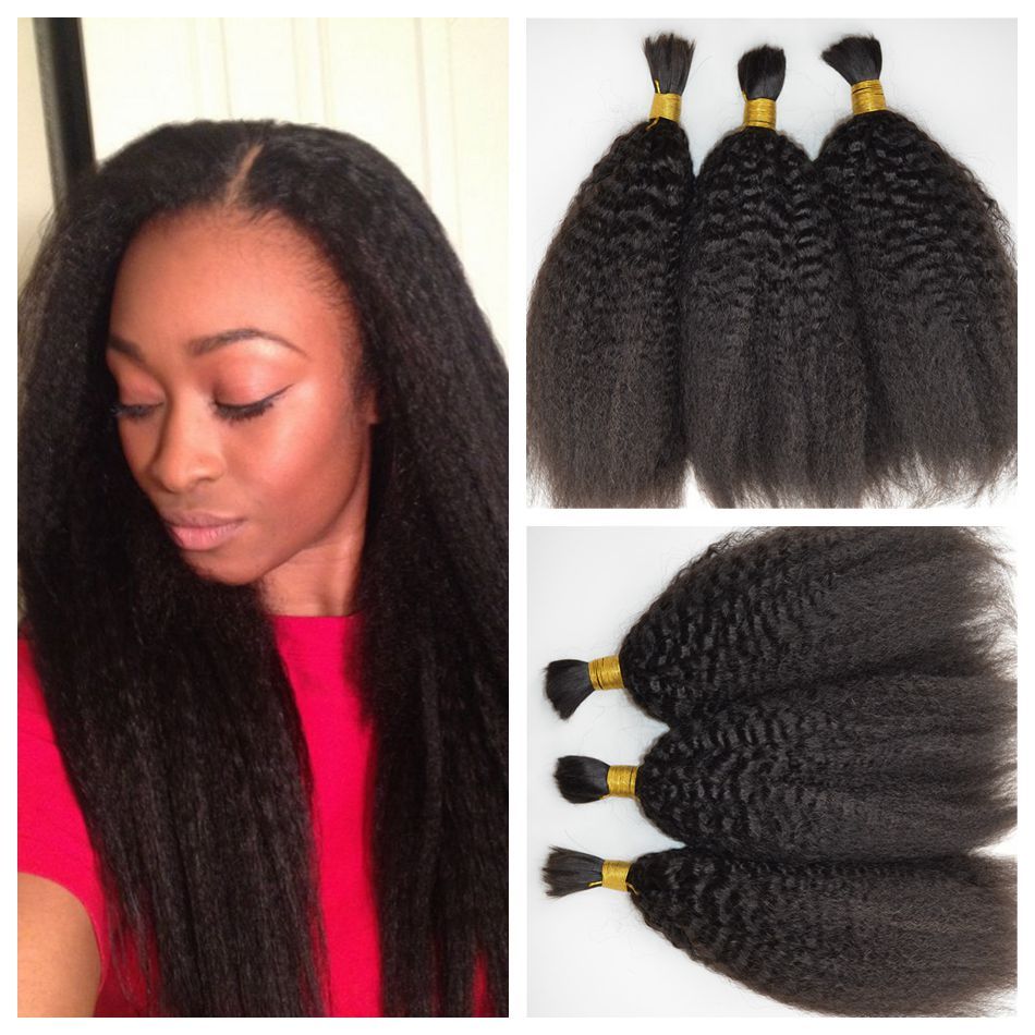 Human Braiding Hair Bulk No Weft Unprocessed Kinky Straight Human
