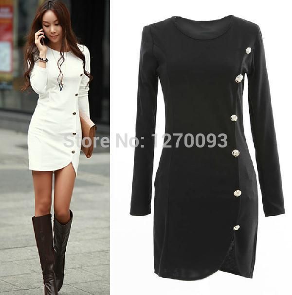 2016 Spring Autumn Warm Dress Women Cotton Bottomed Winter Dress ...