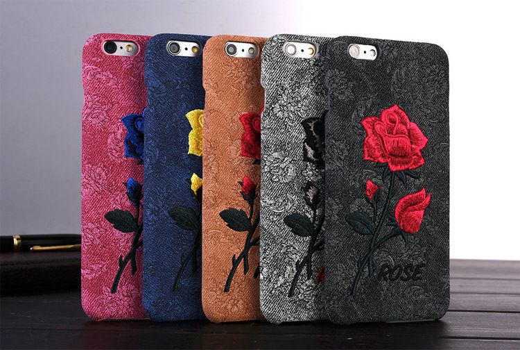 Newest Embroidered Roses Mobile Cases For Iphone 6s High Quality Soft