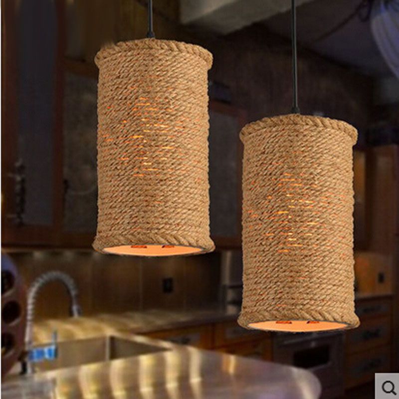 Vintage Rope Pendant Light Lamp Loft Creative Personality Vintage Rope Pendant Light Lamp Loft Creative Personality Edison Bulb American Style For Living Room