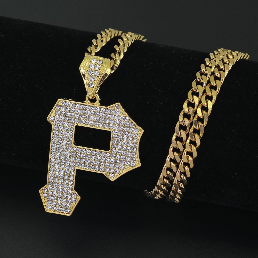 Whole New Men S Iced Out Letter P Pendant Necklace Jewelry 5mm - Gold Chain With Letter P Pendant Whole New Men S Iced Out Letter P Pendant Necklace Jewelry 5mm - Gold Chain With Letter P Pendant
