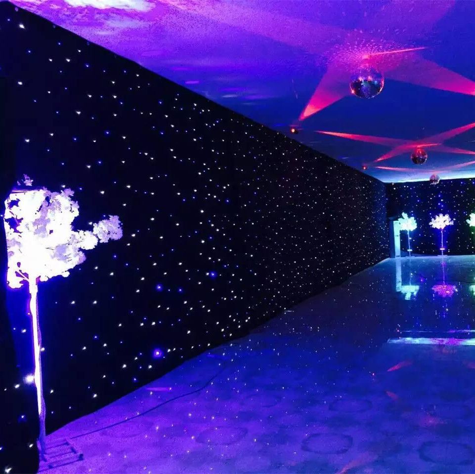 3mx6m Led Wedding Party Curtain Star Cloth Black Stage Backdrop 3mx6m Led Wedding Party Curtain Star Cloth Black Stage Backdrop Light Decoration Dmx512 Lighting
