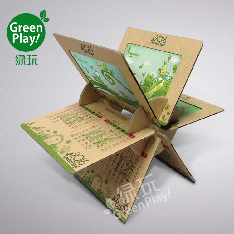 Creative Table Calendar Ideas : Kraft paper desk calendar with green design printed Creative Table Calendar Ideas : Kraft paper desk calendar with green design printed