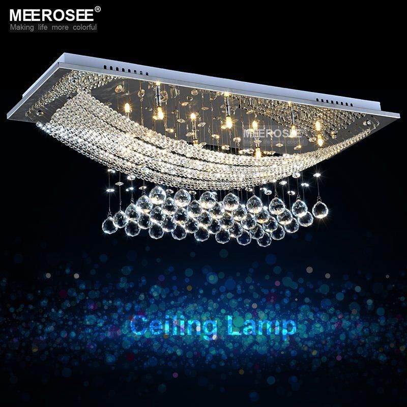 8 Lights Crystal Chandelier Light Fixture Rectangle Clear 8 Lights Crystal Chandelier Light Fixture Rectangle Clear Re Lamp G4 For Dining Room Meeting Md5018 Chain Swag From