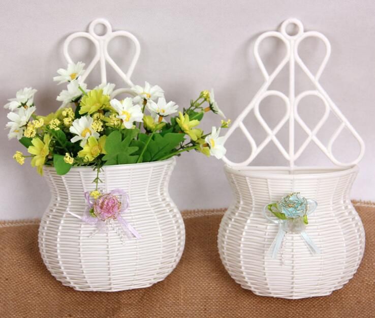 White Flower Basket Vase Vases Storage For Wedding Party Homes Garden