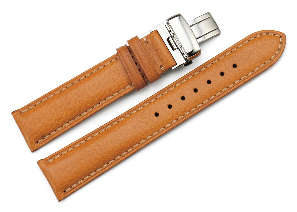 Deployment Buckle Genuine Black Brown Leather Watch Strap 18mm To 22mm