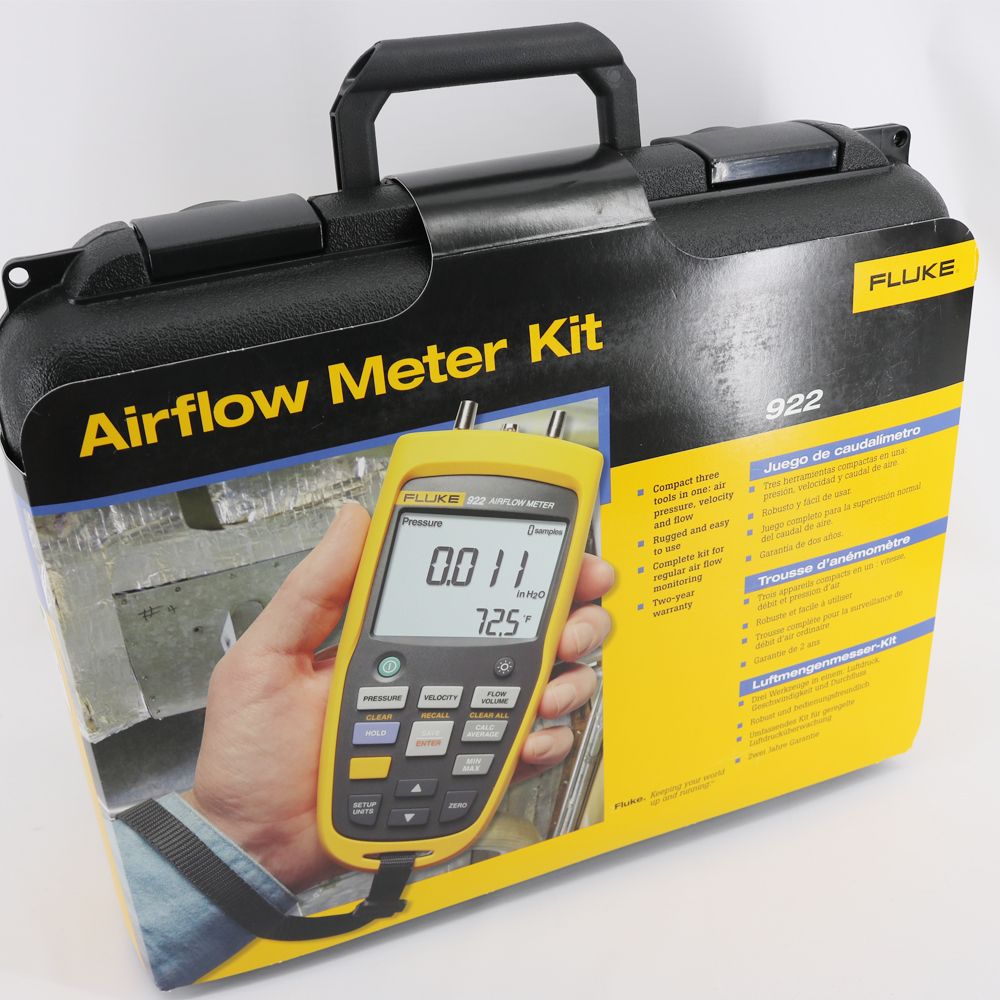 Best Fluke 922 Kit HVAC Pressure Airflow Meter Micromanometer