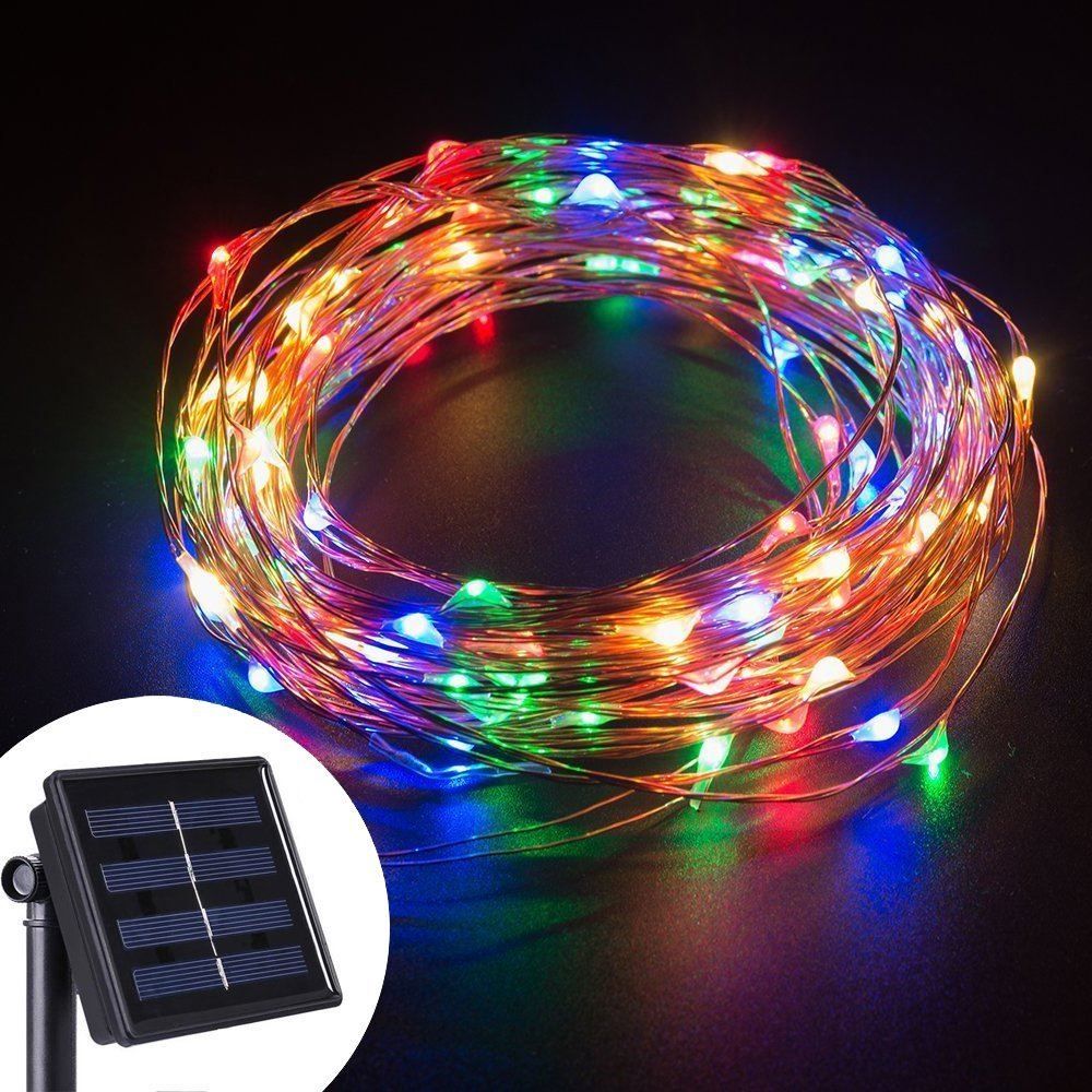 Led String Lights 10m 100 Leds Solar Powered Copper Wire Fairy