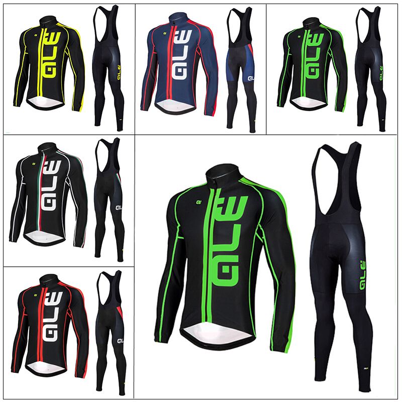 2016 ALE Cycling Jersey Bib Set Cycling Winter Thermal Fleece Warm