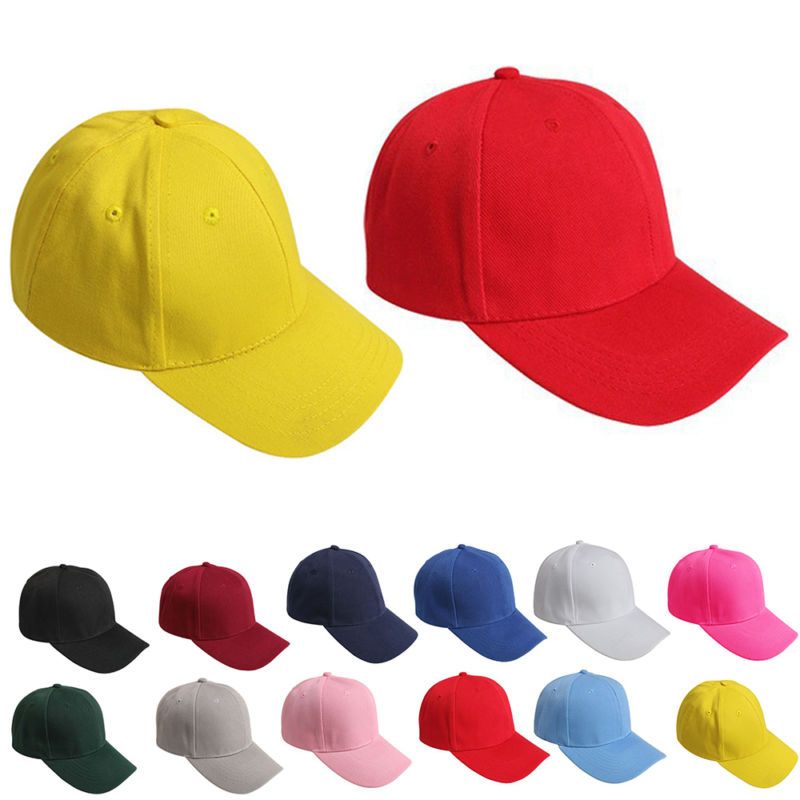 Stylish Men Women Plain Baseball Cap Blank Adjustable Solid Hat Pre Curved Visor