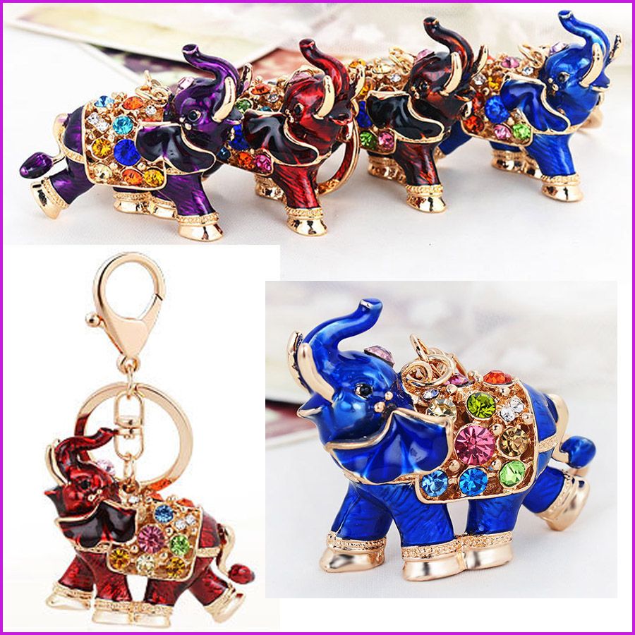 Thailand Elephant Lucky Keychain Key Chain & Key Ring Holder Car