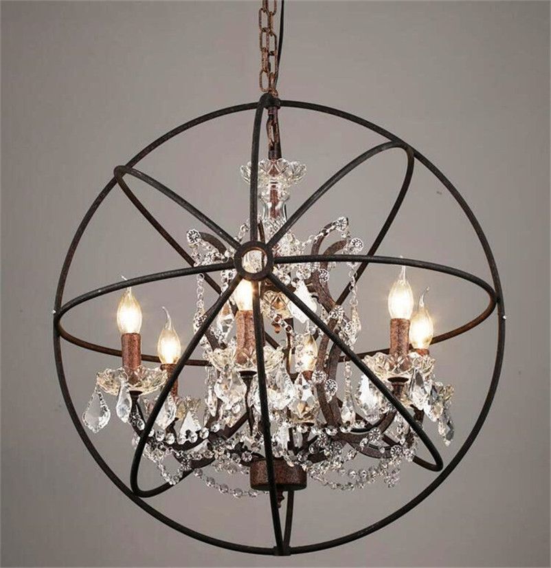 Country Hardware Vintage Orb Crystal Chandelier Lighting Rh Rustic Country Hardware Vintage Orb Crystal Chandelier Lighting Rh Rustic Iron Candle Chandeliers Light Globe Led Pendant Lamp Home Decoration Ceiling