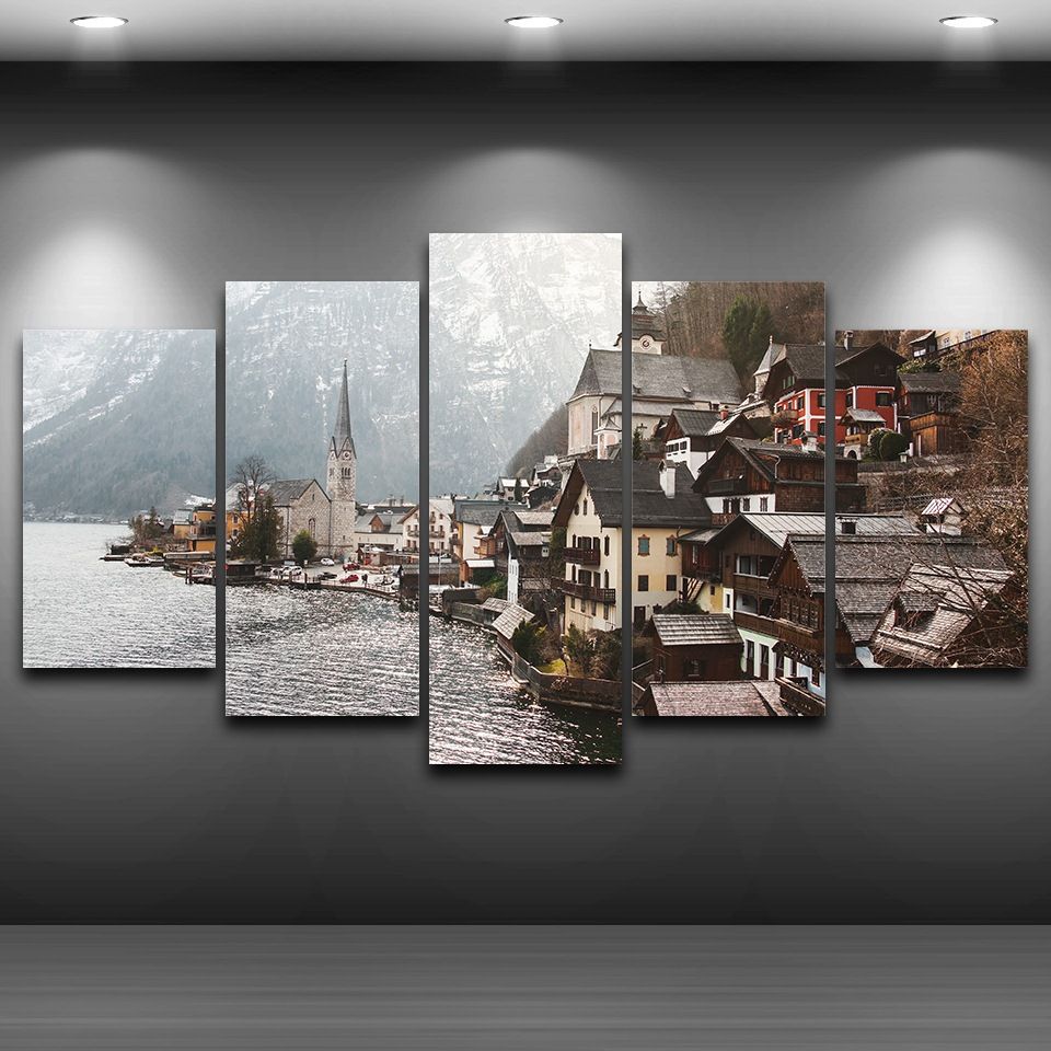 2018 Hd Printed Framed Lake Mountain Town Poster Landscape Home 2018 Hd Printed Framed Lake Mountain Town Poster Landscape Home Decor Wall Picture Painting Canvas Art From Cocoart2018 35 27 Dhgate Com