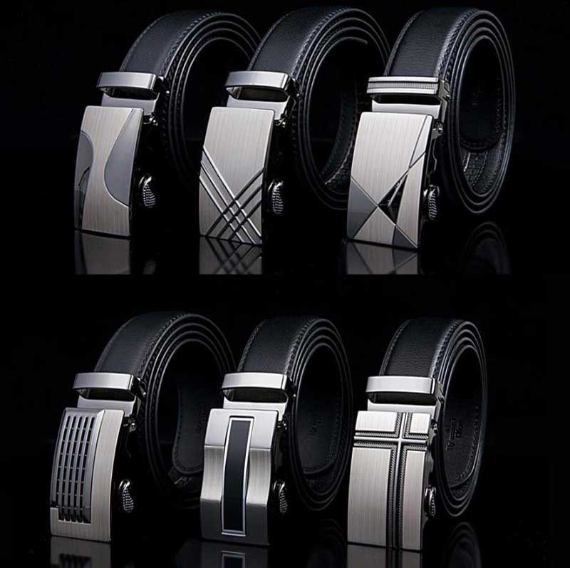 HOt Sale COW Genuine Leather Belts For Men High Quality Male Brand Automatic Ratchet Buckle Belt ...