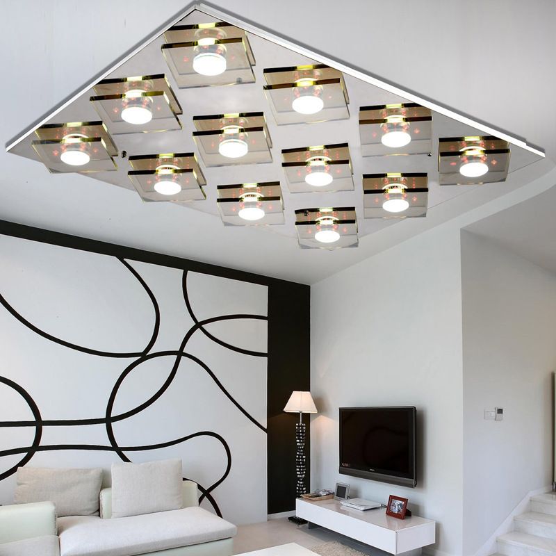 Rgb Color Crystal Chandelier Lighting Remove Control Ceiling Rgb Color Crystal Chandelier Lighting Remove Control Ceiling Llight Fixtures Flush Mount Led L 36 X W 28 Lamp Pendant Drum Light
