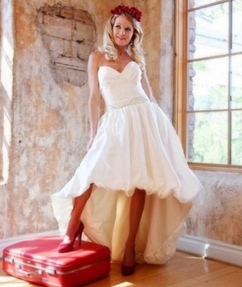 Discount Short Front Long Back Vintage Wedding  Dresses  