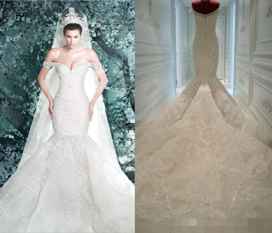 mermaid cut wedding gown