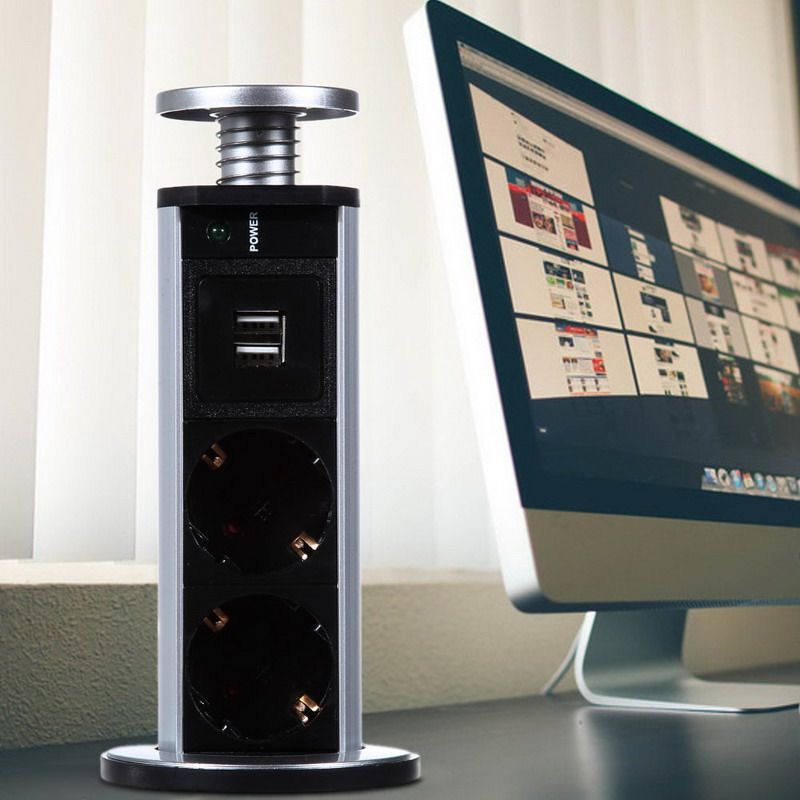 2018 Universal Pull Pop Up Electrical 3 Plug Socket 2 Usb Kitchen 2018 Universal Pull Pop Up Electrical 3 Plug Socket 2 Usb Kitchen Table Retractable Desk Worktop Uk Order Lt 18no Tra From