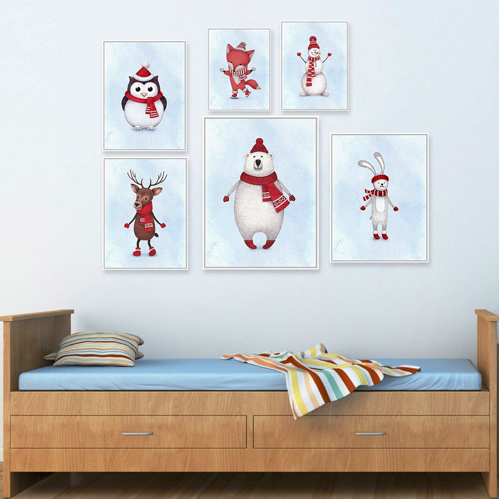 Acquista Acquerello Natale Babbo Natale Kawaii Animali Cervi Poster Stampe Su Tela Pittura A Olio Su Tela Decorazione Della Camera Dei Bambini A 15 98 Dal Lyq669 Dhgate Com
