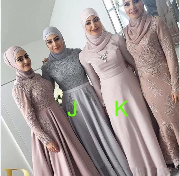 Dress bridesmaid satin hijab Clearance