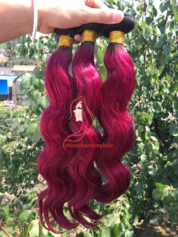 Ombre Human Hair Bundles Body Wave Human Hair Weaves 613 Platinum